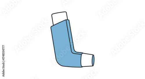 Blue Inhaler Device for Asthma Treatment and Respiratory Relief.