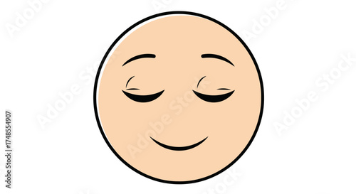 A simple light-skinned emoji face with closed eyes and a gentle smile.