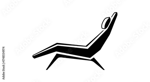 Modern Black Minimalist Lounge Chair Icon for Comfort and Relaxation.