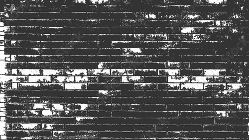 Black and white brick wall. monochrome brick wall with vintage grunge texture. Grunge black and white brick wall background. Abstract texture for background.