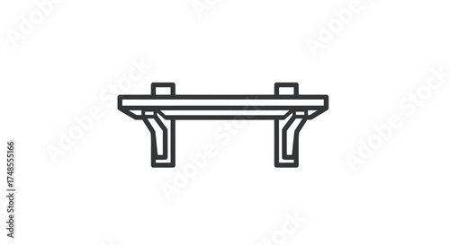 Simple Line Art Car Roof Rack Icon for Transport.