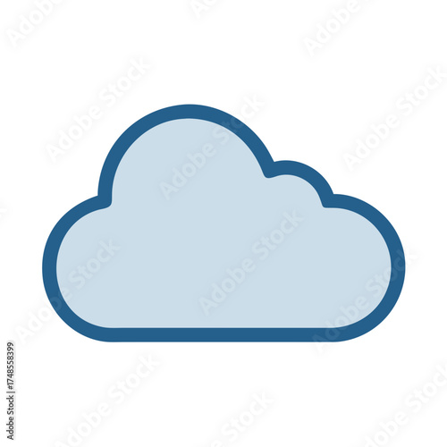 Simple single cloud icon on black background for weather forecasts or cloud services