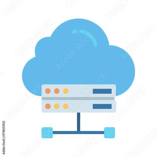 Cloud server network illustration symbolizing modern IT infrastructure and data management