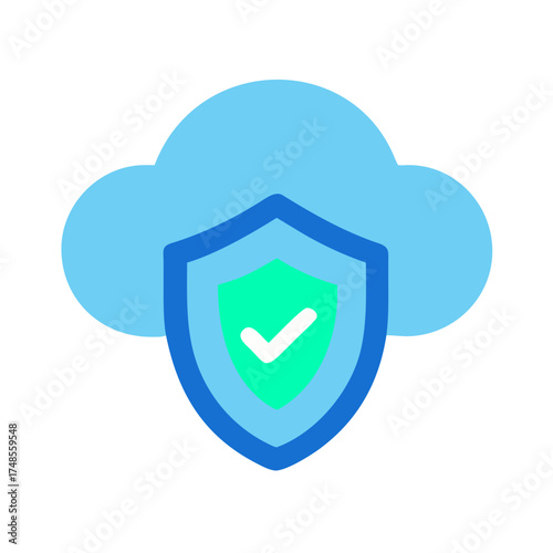 Cloud computing security icon depicting data protection and secure online services