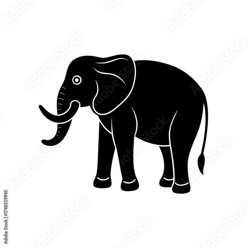 Silhouette of a standing elephant