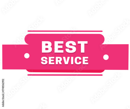 Best service label red colorful graphic banner isolated template. Vector message for social banner or web.