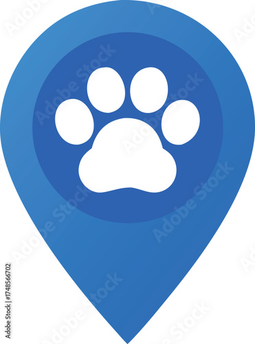 Pets here pinpoint icon vector. Pet shop map point sign vector illustration.
