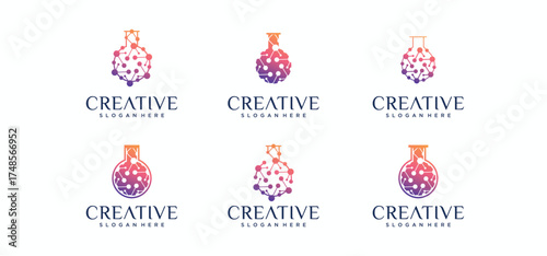Technology Lab Logo Design, Lab bottle Logo Design, Laboratory glass logo with logo concept.