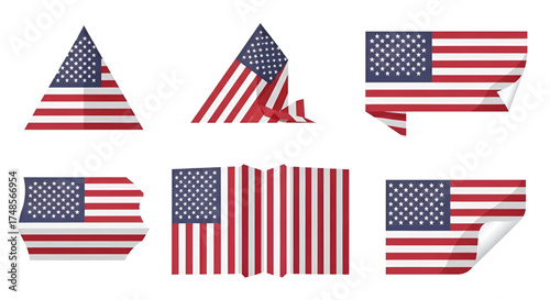 American flag vector graphics patriotic symbols, usa flag illustrations