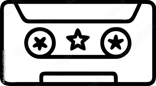 Audio cassette tape isolated vector old music retro player icon Vector Illustration 