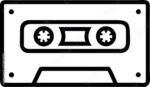 Audio cassette tape isolated vector old music retro player icon Vector Illustration 