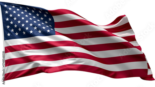Rippling American Flag Against Black Background Keywords: USA, flag, united states, america