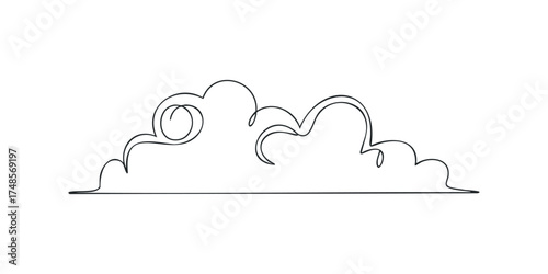 Simple Line Drawing of a Cloud Shape