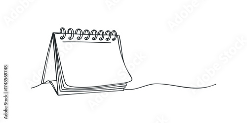 Sketch of a Spiral Bound Desk Calendar