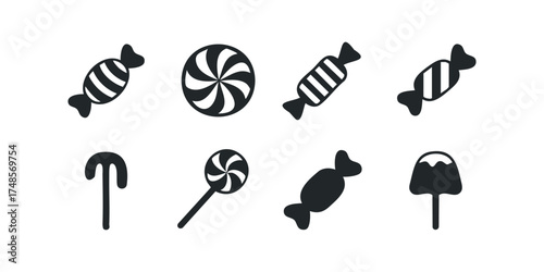 Assorted sweet treat icon collection
