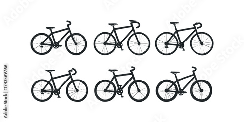 Collection of Diverse Bicycle Silhouettes