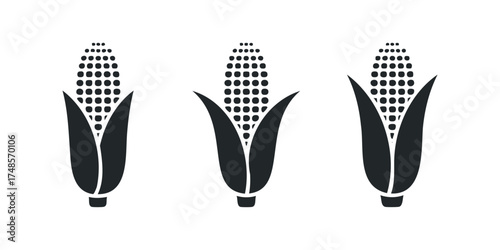 Three Corn Cobs Icon Set