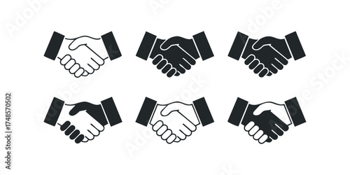 Six Handshake Icon Variations