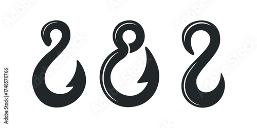 Three stylized ampersand symbols in dark gray