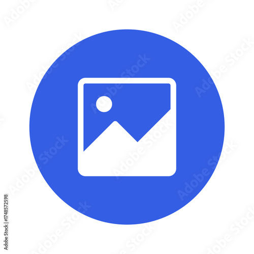Gallery icon vector, silhouette of an image icon. Picture symbol - image photos sign icons - square button. Color set