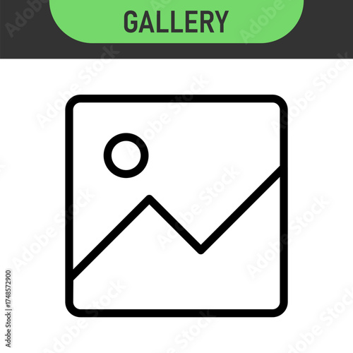 gallery icon vector, silhouette of an image icon, Photo album icon sign - picture symbol - image photos sign icons