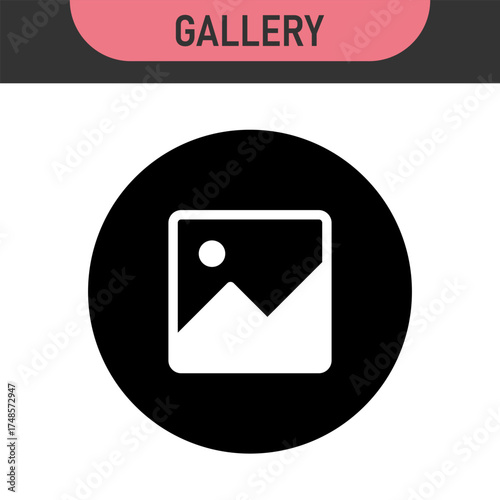 gallery icon vector, image photo album icon vector, Picture gallery photos icons set in filled, thin line, outline and stroke style