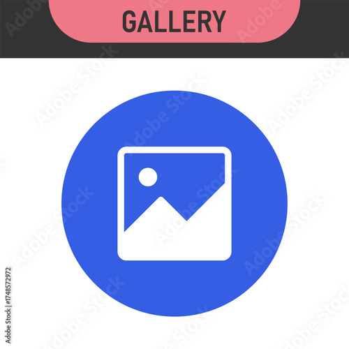 gallery icon vector, image photo album icon vector, Picture gallery photos icons set in filled, thin line, outline and stroke style