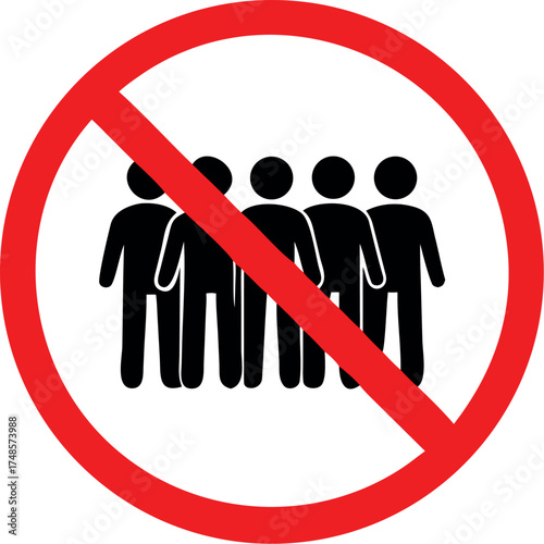 Social Distancing Avoid Crowds Keep Your Distance Icon vector