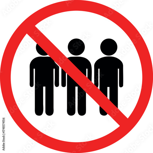 Social Distancing Avoid Crowds Keep Your Distance Icon vector