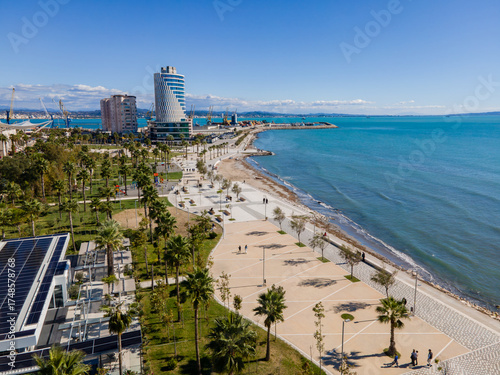 View of the Durres promenade near sea