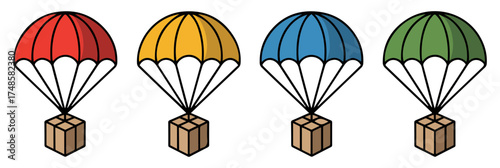 parachute box delivery icon