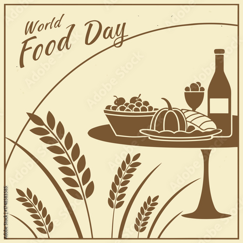 Vector illustration of bakery products like bread and wheat with a vintage design for a hot coffee cafe menu