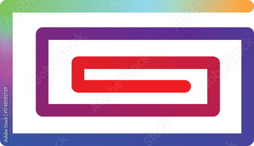 Abstract geometric spiral maze design with vibrant gradient background and bold red center