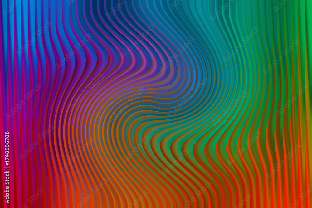 Fototapeta premium Abstract colorful wavy lines with a psychedelic swirl effect