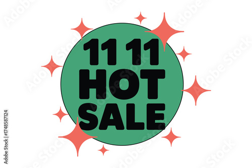 Illustration of a 11 11 hot sale with sparkles isolated on white background