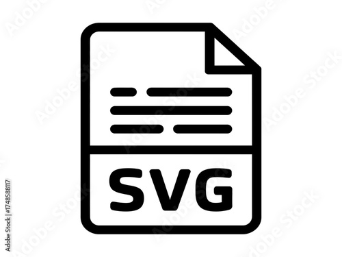 Vector art of svg file format icon for graphic design and web development