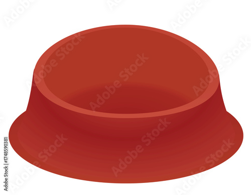 Red pet bowl. vector illustration	