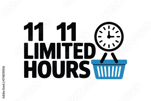 Illustration of a 11 11 limited hours isolated on white background, perfect for attracting customers