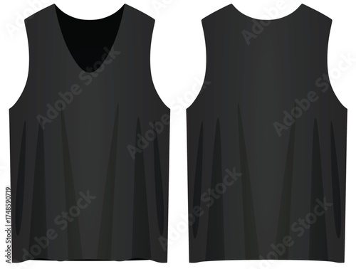Male sleeveless t shirt. vector	
