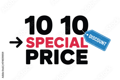 10 10 special price discount banner design isolated on white background for online shop