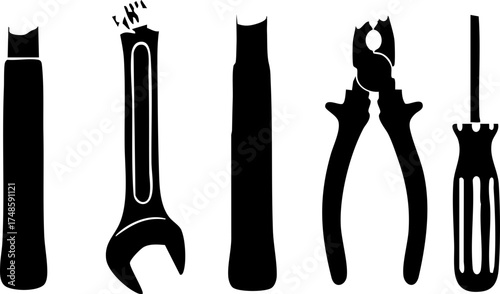 Essential DIY tools collection featuring wrench, pliers, and screwdriver for home repair and construction projects