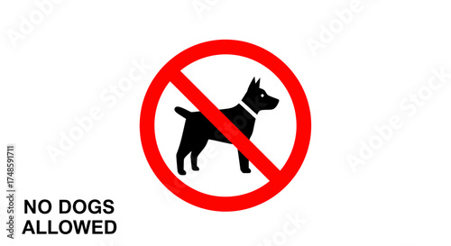 No Dogs Allowed Sign – Prohibited Pet Symbol Vector Design