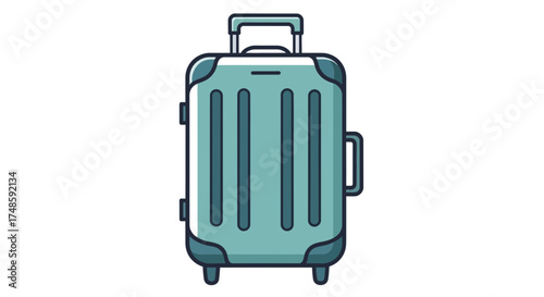 Travel Suitcase Icon – Rolling Luggage Vector Illustration