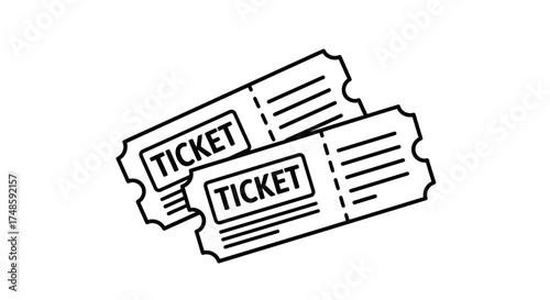Event Tickets Icon Outline – Admission Pass Vector Design