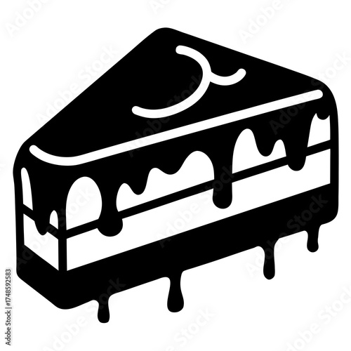 Piece of Cake Vector Illustration Delicious Cartoon Dessert Design for Menus and Creative Projects
