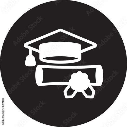 mortarboard glyph icon