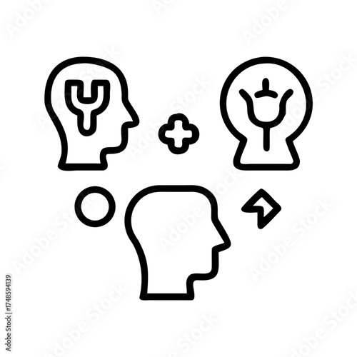 Psychology and psychiatry concept showing different mental health conditions