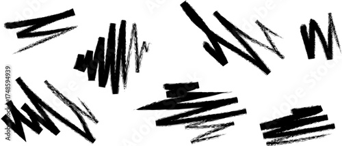 Collection of Hand-Drawn Black Scribble Lines | Grunge Doodle Elements for Design Overlays, Vector Illustrations and Textured Backgrounds