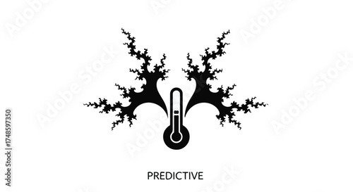 Abstract fractal pattern emerges from a thermometer, symbolizing predictive insights and data analysis.