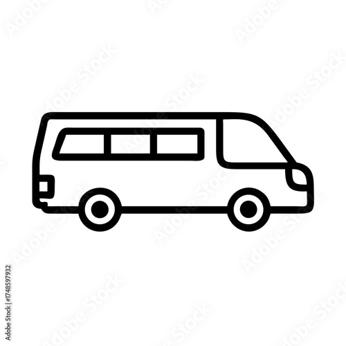 Vector icon of minibus icon